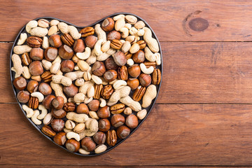 Mix of nuts in plate