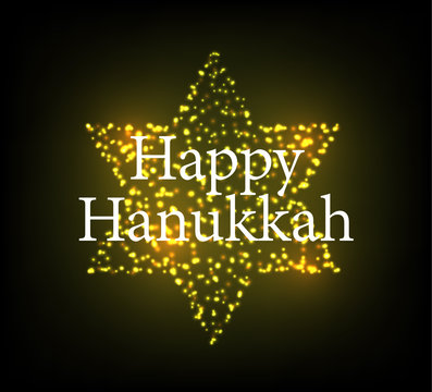 Hanukkah holiday poster. Vector illustration.