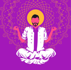 Sport and yoga poster. Vector illustration.