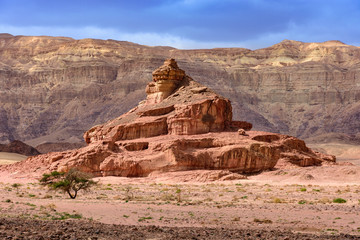 The Spiral Hill sandstone geological attraction from Timna Park, Israel