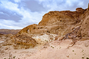 View of rocky landscape in Timna park, Israel