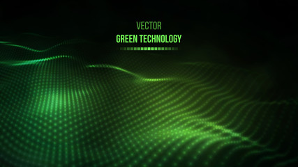 Green technology background. Green energy vector illustration eps10. Team communication concept green background. Vector presentation tech background.