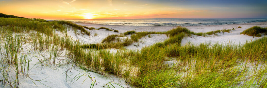 Fototapeta Coast dunes beach sea, panorama