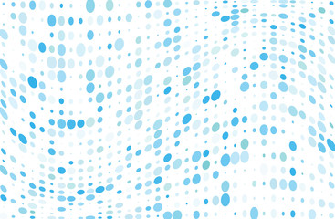 Wavy dotted pattern with circles, dots, point small and large scale.  Grunge halftone background. Digital gradient.