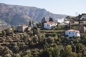 Fototapeta na wymiar Village on the mountain , Andros Greece