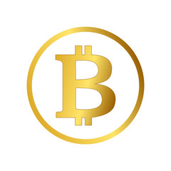 Bitcoin icon. Cryptocurrency emblem. Web and Internet money logo. Vector illustration.