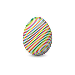 Vector illustration of the painted and decorated easter egg isolated on the white background. Holiday symbol, element or object.