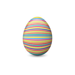 Vector illustration of the painted or decorated Easter egg isolated on the white background. Holiday symbol, element or object.