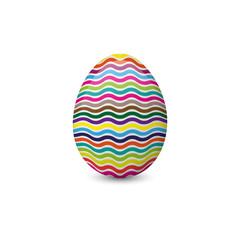 Vector illustration of the painted and decorated Easter egg isolated on the white background. Holiday symbol, element or object.
