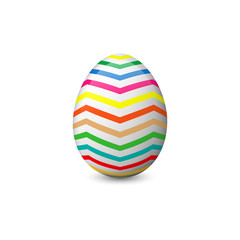 Vector illustration of the painted or decorated Easter egg isolated on the white background. Holiday symbol, element or object.