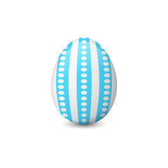 Vector illustration of the decorated or painted Easter egg isolated on the white background. Holiday symbol, element or object.