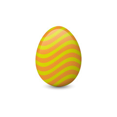 Decorated and painted Easter egg isolated on the white background. Vector illustration. Easter symbol, element, object.