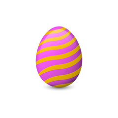 Painted Easter egg isolated on the white background. Vector illustration. Easter object or symbol.