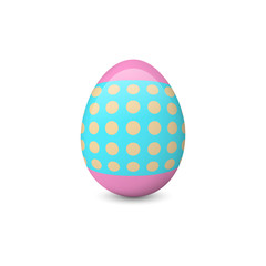 Decorated Easter egg isolated on the white background. vector illustration. Easter symbol or element.