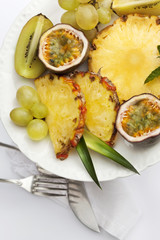 Exotic fruits on a plate