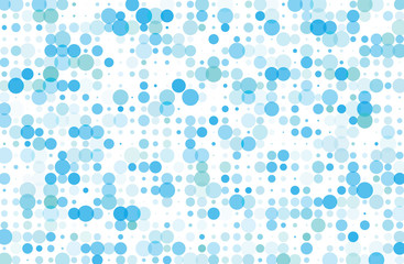 Fototapeta na wymiar Dotted background with circles, dots, point different size, scale. Halftone pattern. Blue color 