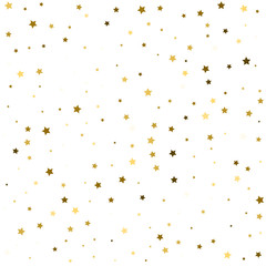 Star pattern. white, background, gold, gift wrap. Vector illustration.