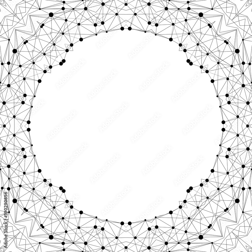 Poster creative polygonal background. modern frame in geometric style made of connected dots and lines.