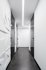 Black and white corridor