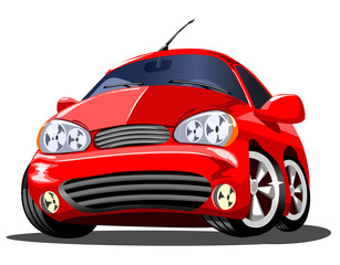 Plakat Красивый красный автомобиль на белом фоне, векторная иллюстрация.