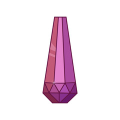 Purple gemstone drop shape. Vector illustration.