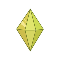 Green gemstone icons. Vector illustration