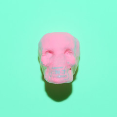 Pink Skull. Fashion Minimal Art. Candy mood