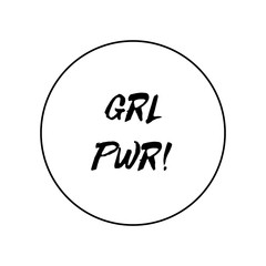 GRL PWR. Girl Power trendy hand lettering poster. Hand drawn calligraphy. Design of T-shirt or printing