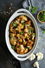 Roasted cauliflower with pine nuts and parsley