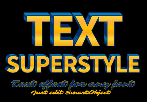 Blue and Yellow 3D Text Style 1