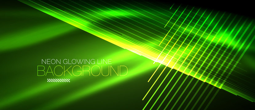 Neon green smooth wave digital abstract background