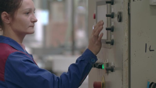 Woman Enter data on the machine
