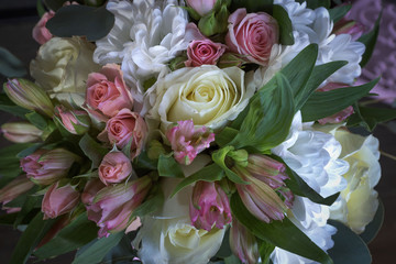 Wedding flowers, bouquet, love, day, marriage, background, rings, decoration, concept, holiday.