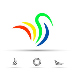 Naklejka premium Colorful wave logo