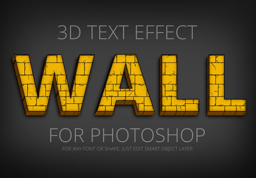 Yellow Brick Wall Text Effect 1