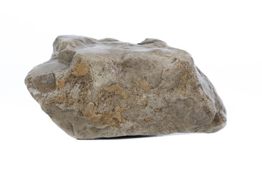 Obraz premium Single natural stone on white background, close-up