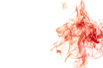 Red smoke on white background