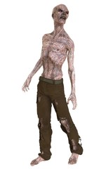 Zombie 3D illustration isolated on white background