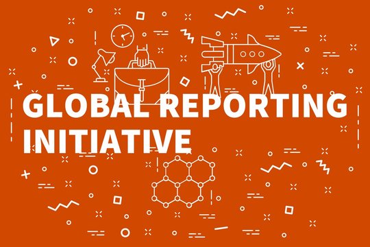 Conceptual business illustration with the words global reporting initiative