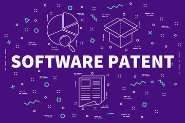 Conceptual business illustration with the words software patent