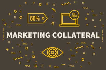 Conceptual business illustration with the words marketing collateral