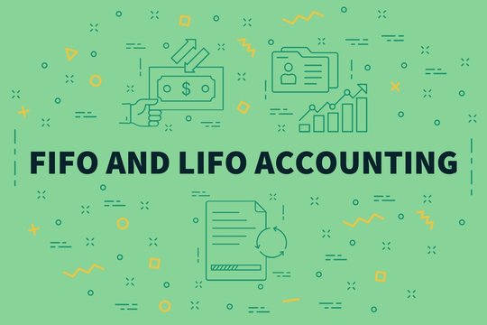 Conceptual business illustration with the words fifo and lifo accounting