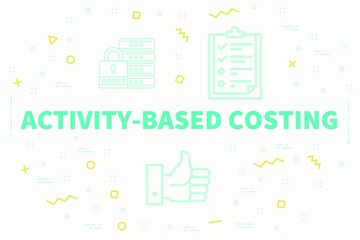 Conceptual business illustration with the words activity-based costing