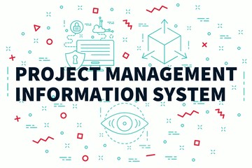 Conceptual business illustration with the words project management information system © OpturaDesign