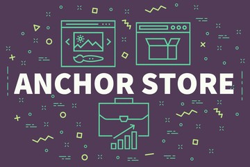 Conceptual business illustration with the words anchor store
