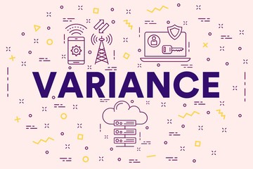Conceptual business illustration with the words variance