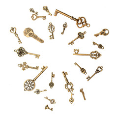 old vintage golden keys