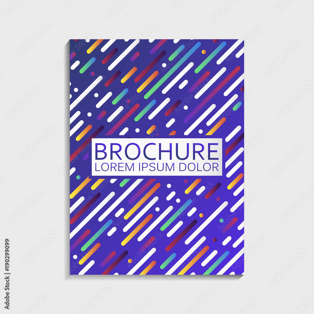 Aufkleber covers design for brochure with abstract gradient geometric rounded lines pattern. modern trendy vec