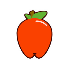 Apple flat icon, food and fruit, vector graphics, a colorful solid pattern on a white background, eps 10.