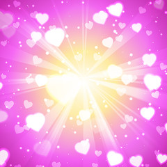 Obraz premium Abstract Glow Soft Hearts for Valentines Day 